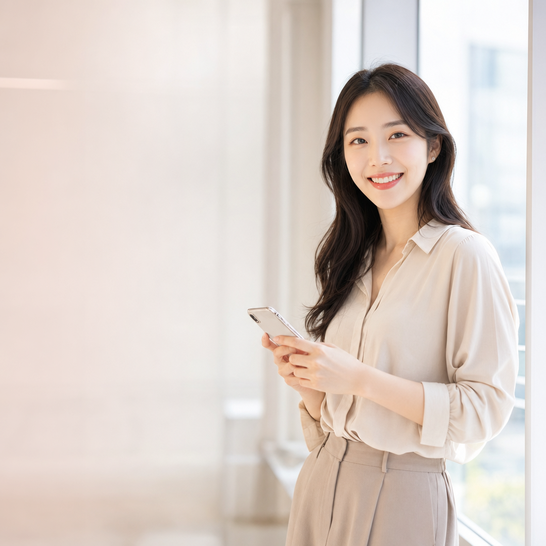 다음머니 울산카드깡 울산에서 휴대폰을 들고 상담을 준비하는 고객